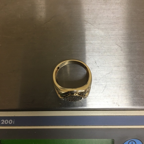 10K yellow gold stamped diamonds ring - Picture 5 of 5